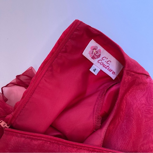 NWOT Special Occasion Red Dress sz 4 - Picture 5 of 8